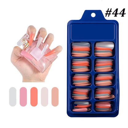 24Pcs Professional Fake Nails Long Natural Coffin False Nails Rainbow Ballerina DIY Nail Art Tips Artificial Nail Extention