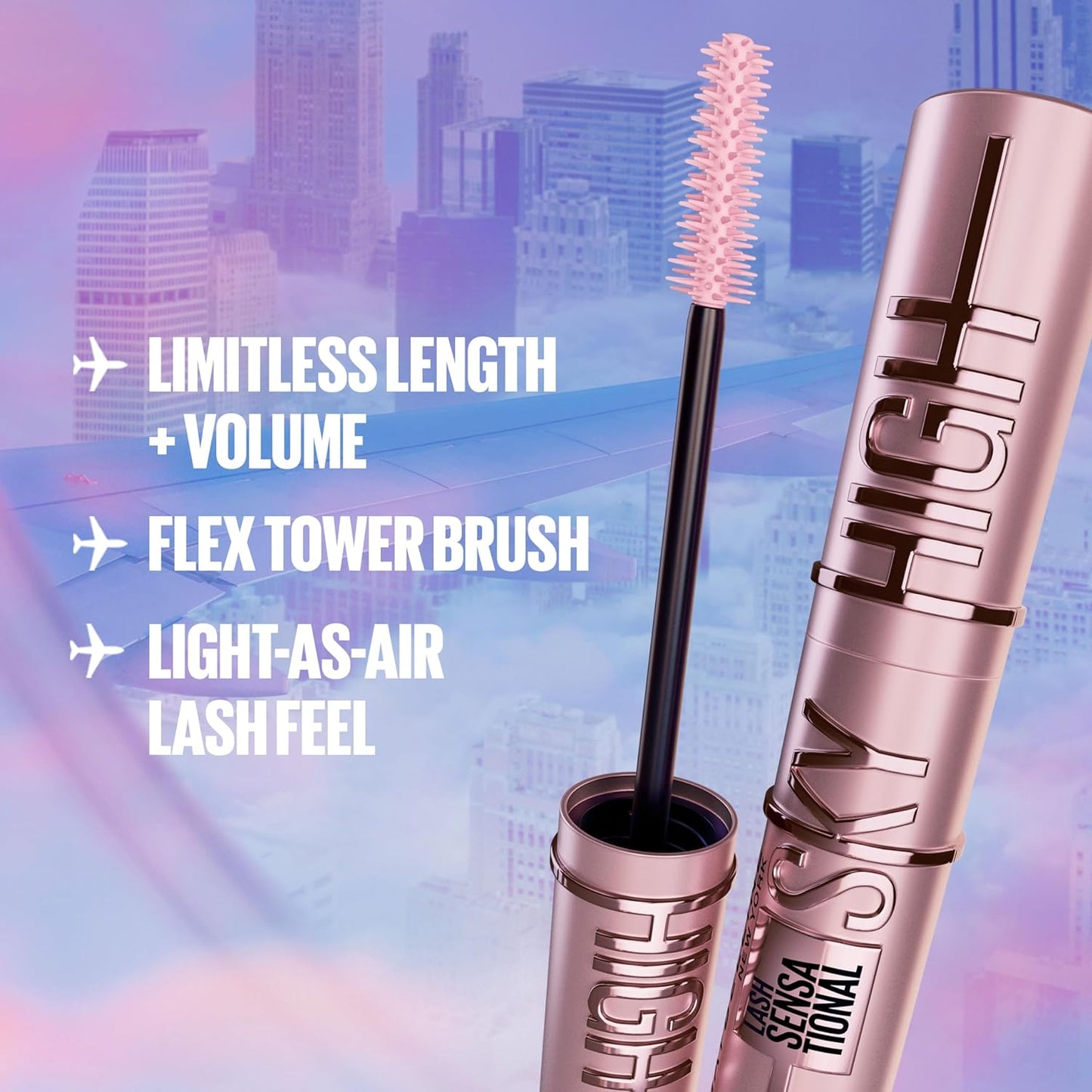 Lash Sensational Sky High Washable Mascara + Hyper Easy Liquid Eyeliner Makeup Bundle, Includes 1 Mascara in Blackest Black and 1 Eyeliner in Pitch Black