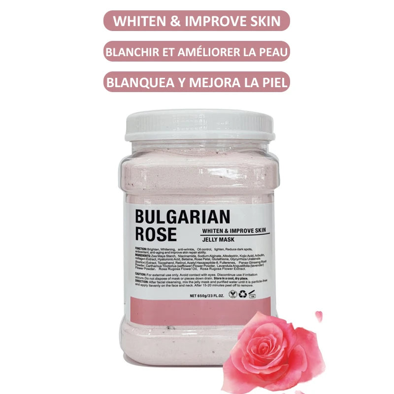 Beauty Salon DIY SPA Soft Hydro Jelly Mask Powder Whole Sale Collagen Hyaluronic Acid Rose Gold Rubber Facial Mask Skincare 650G